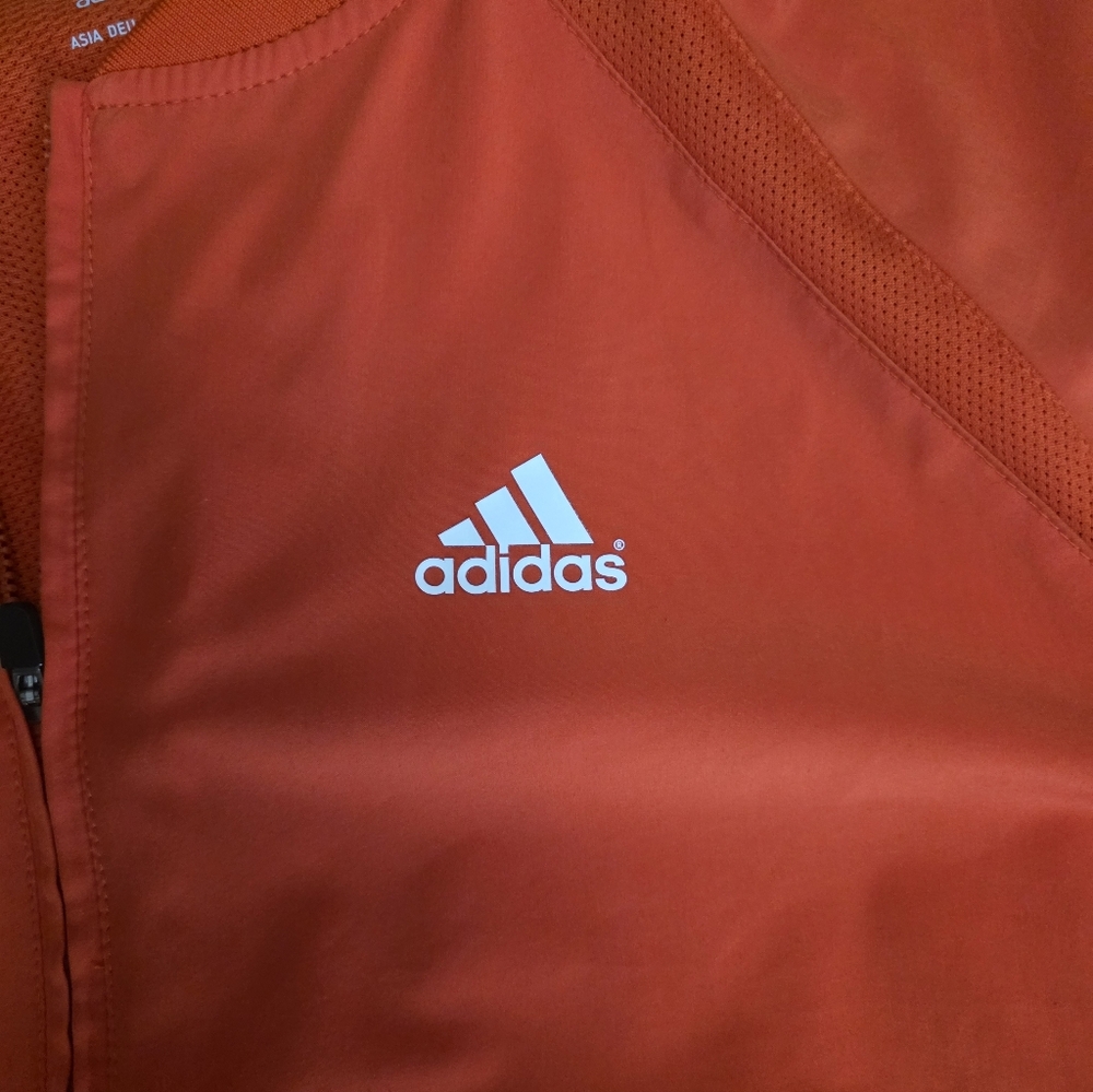 Adidas Orange Quarter Zip Athletic Batting Jacket sz 2XL - Picture 2 of 4